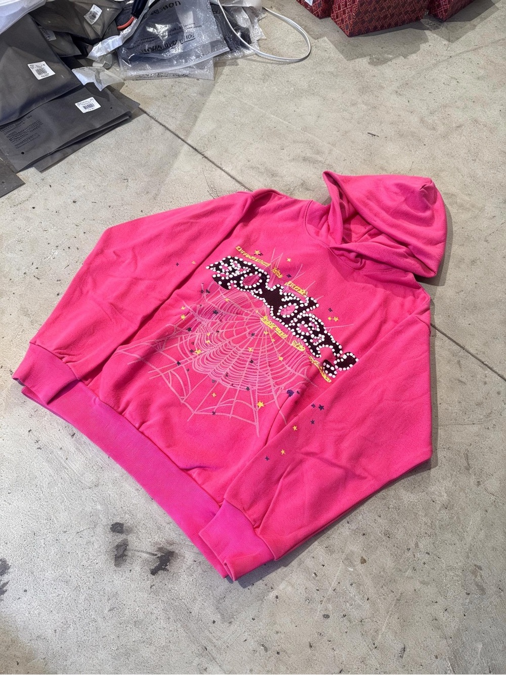 Spider Sp5der Pink Web Hoodie